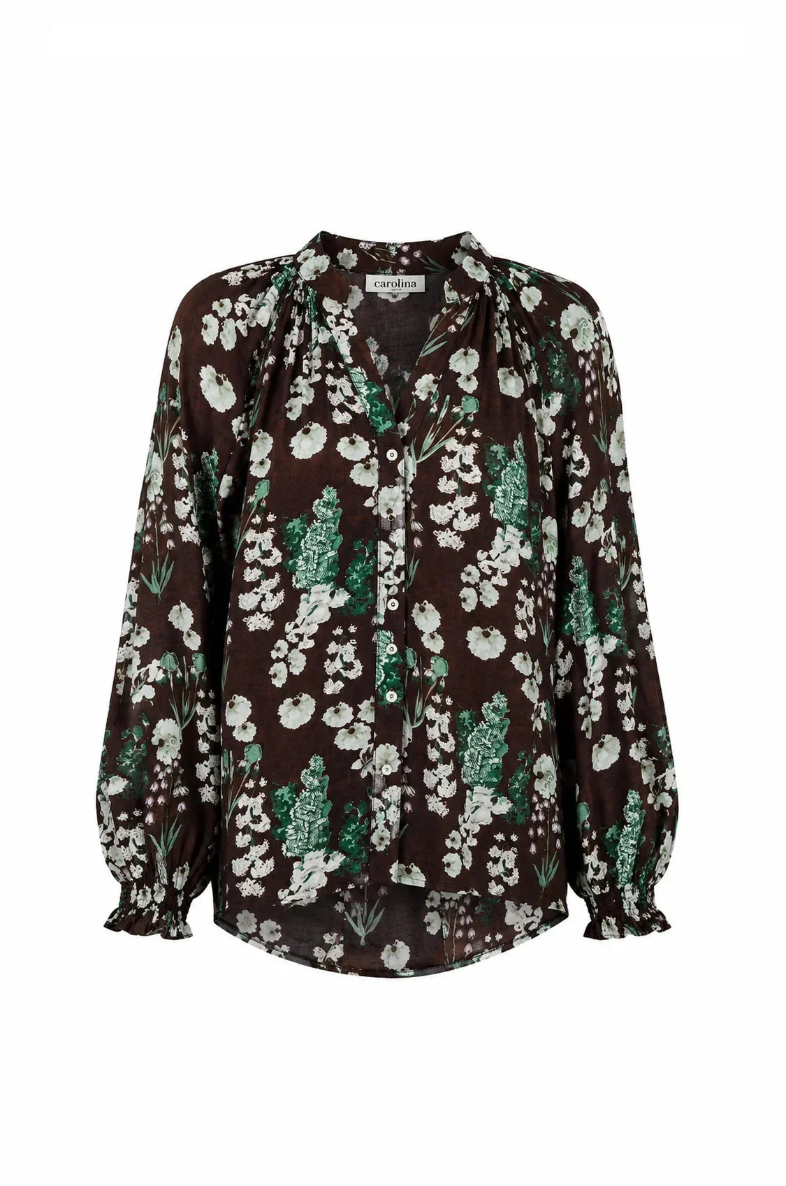 Lissy Floral Long Sleeve Top Brown
