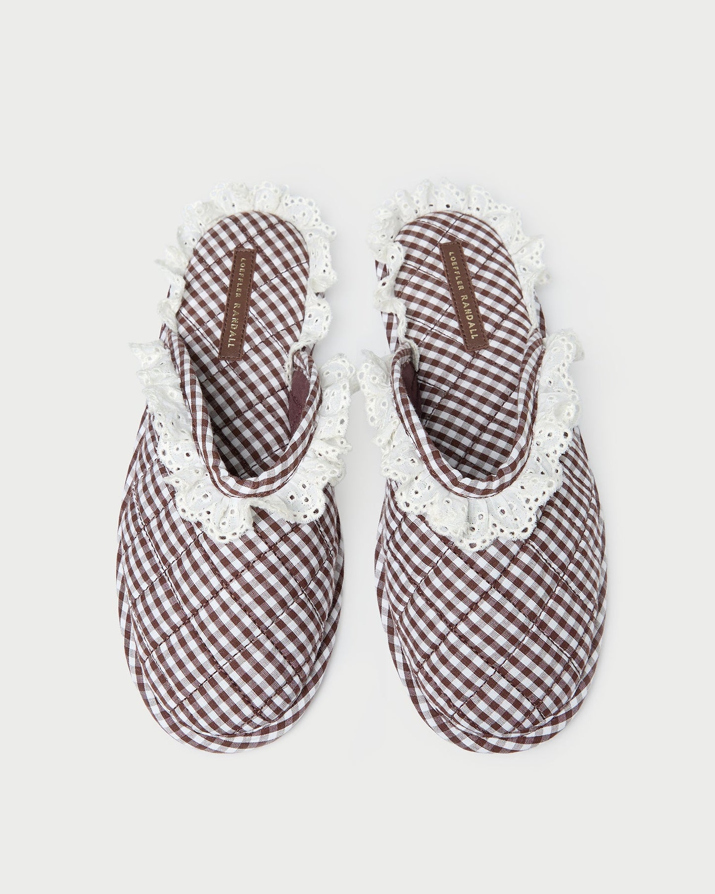 Marky Brown/White Gingham Slipper