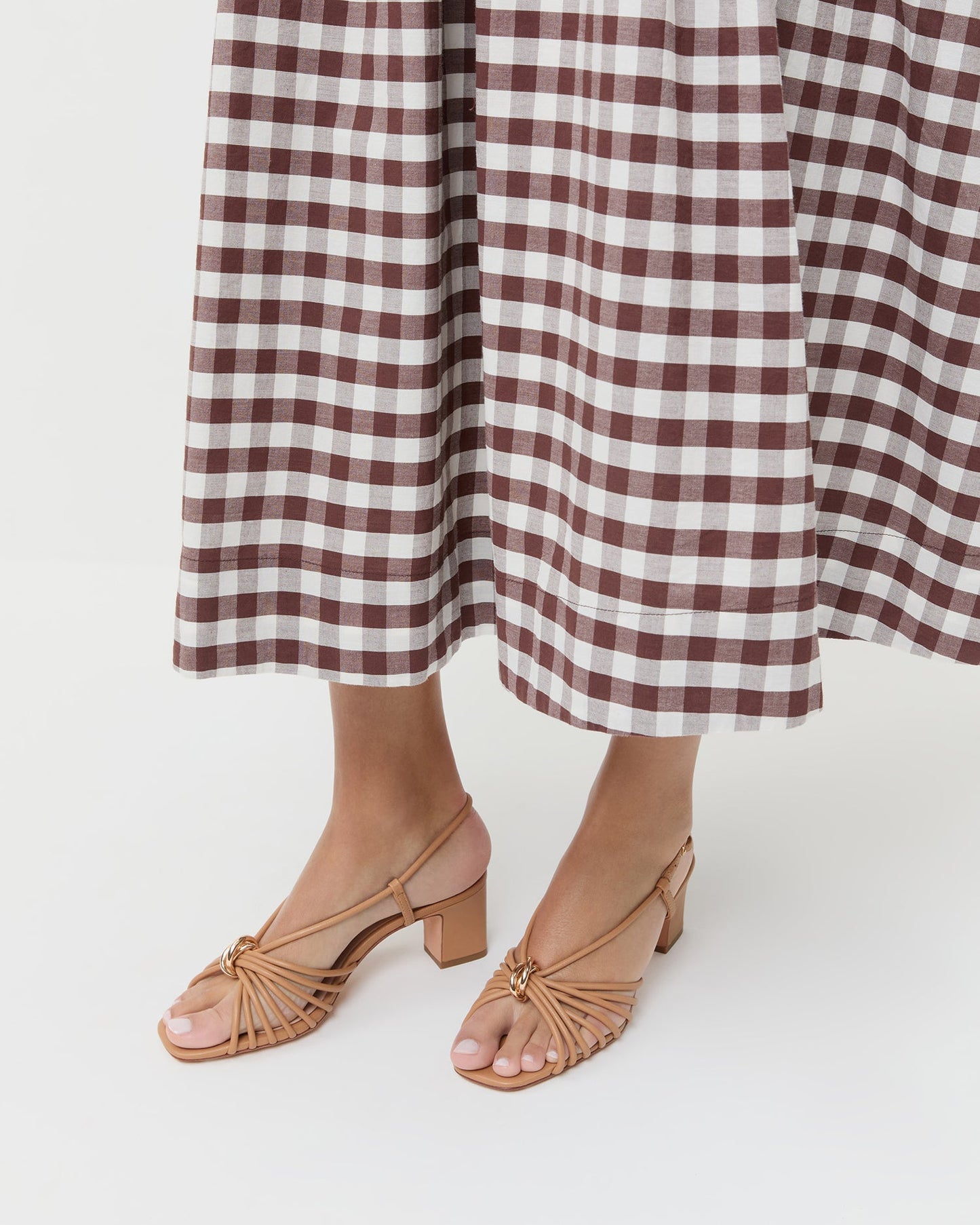 Minna Dune Leather Heeled Sandal