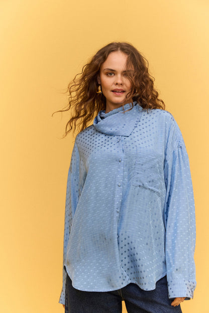 CHEMISE TONY PETIT POIS BLEU