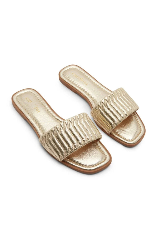 Marcelina Metallic Slides Gold