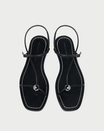 Lara Black Leather Sandal