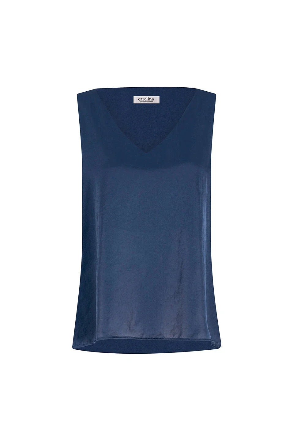 Perla Reversible Neckline Sleeveless Top in Navy