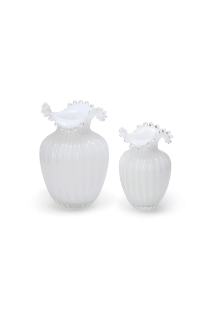 Glass Pearl White Vases