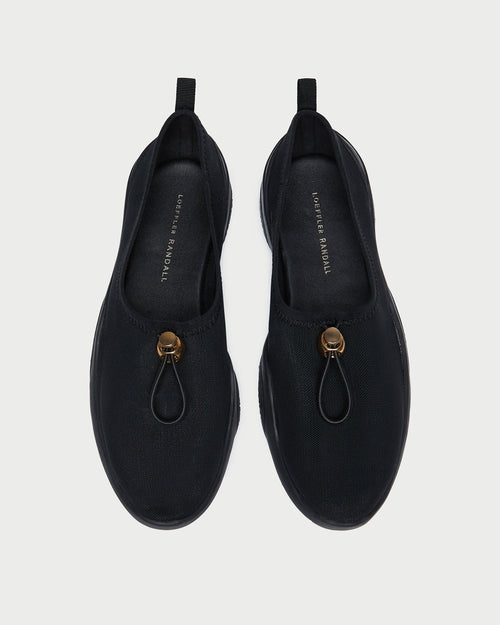 Raina Black Mesh Flat