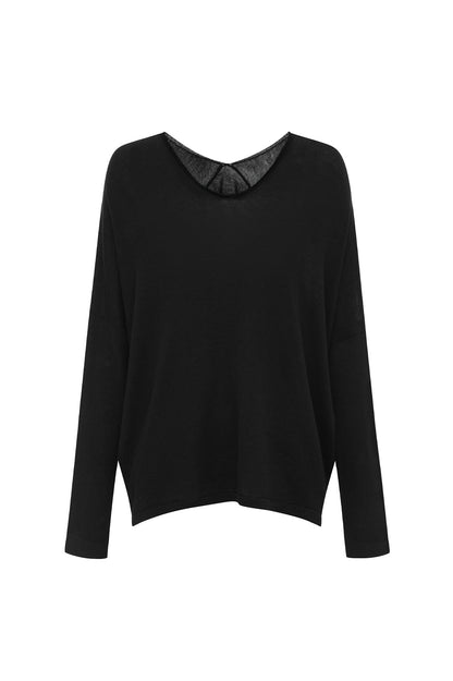 Sadie Fine Knit Jumper Black