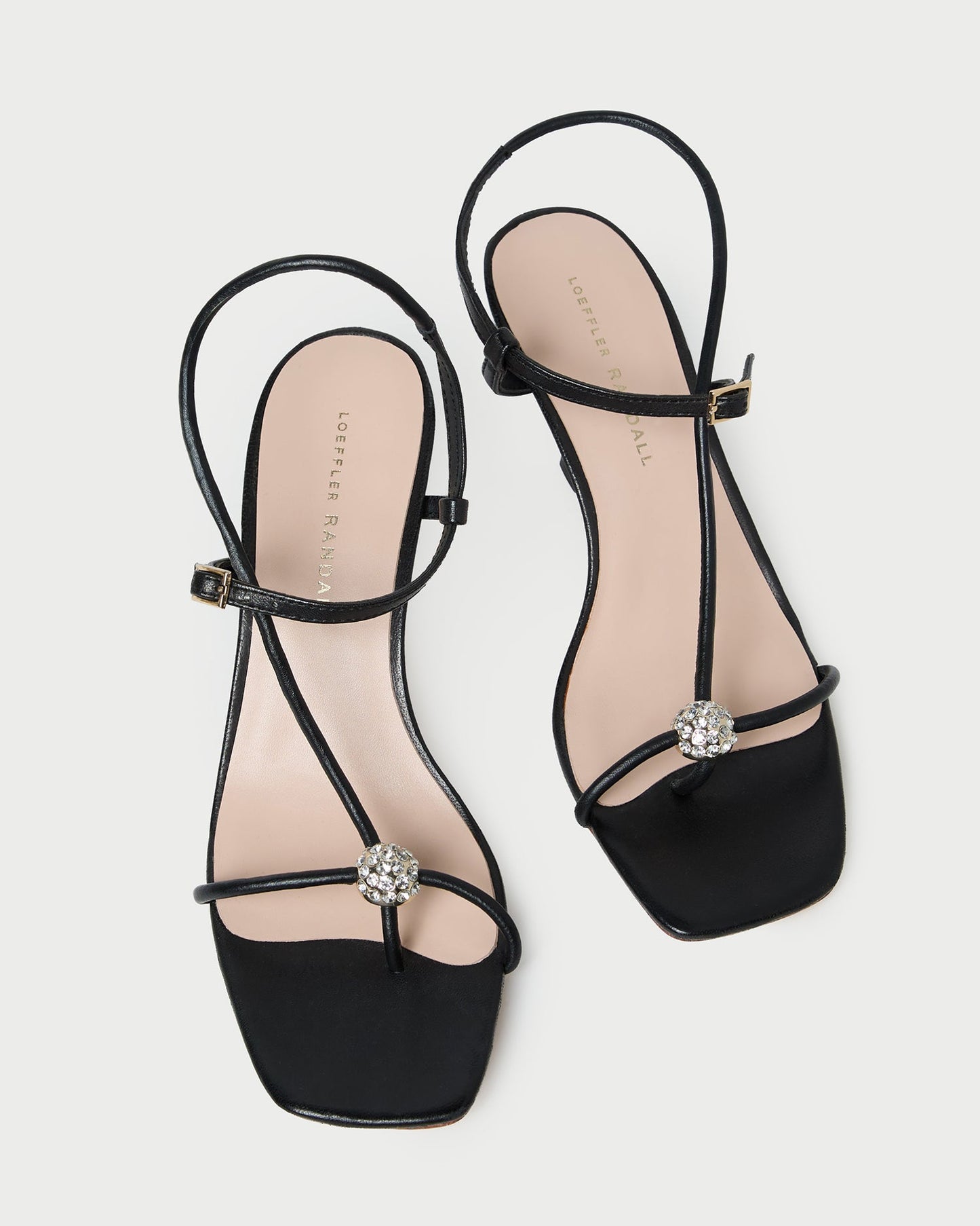 Triana Black/Crystal Mid-Heel Sandal