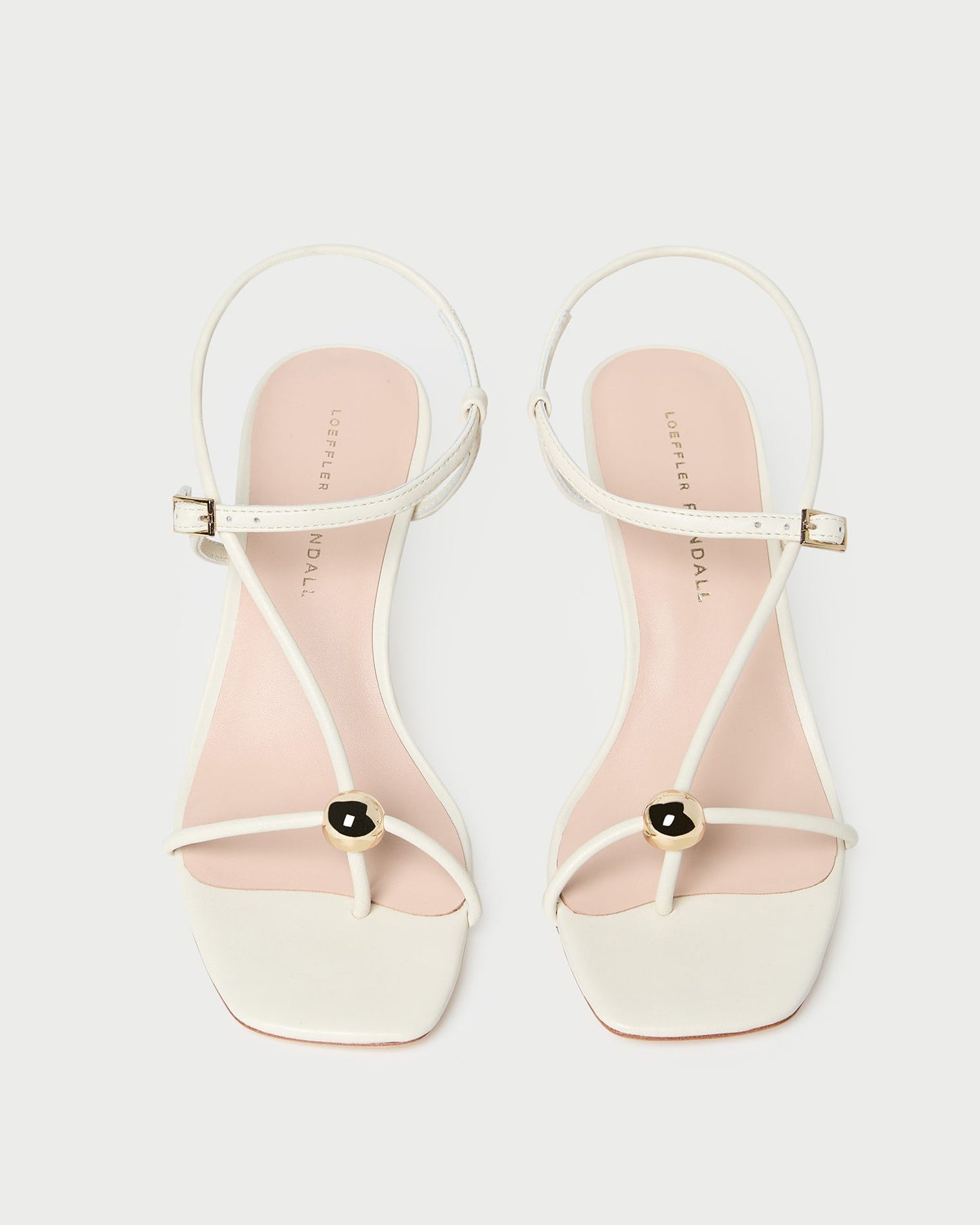 Triana White/Champagne Mid-Heel Sandal