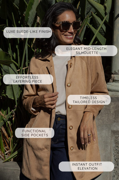 Vanessa Faux Suede Coat Taupe