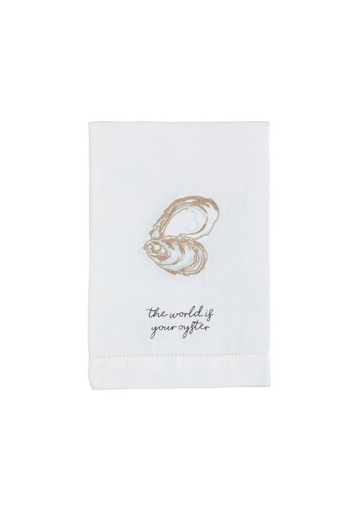Oyster Embroidered Towels