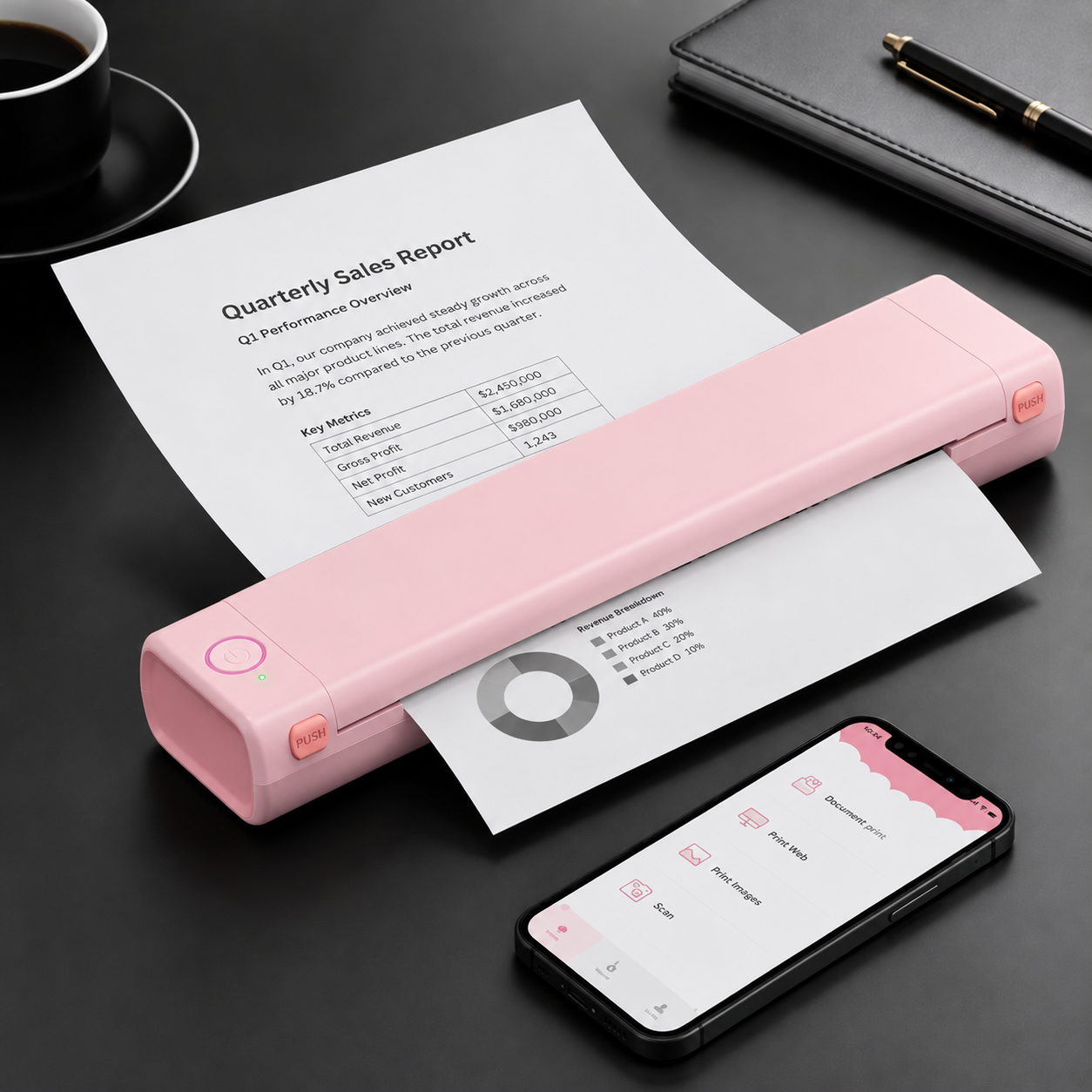 🔥Portable Printer Wireless, Compatible With Phone & Laptop