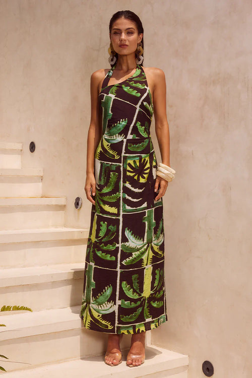 MIRANTO MIDI DRESS - ARLO GREEN