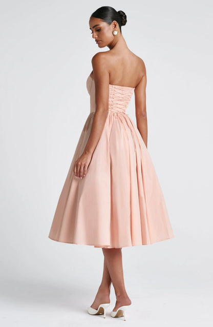 Prim Midi Dress - Soft Peach