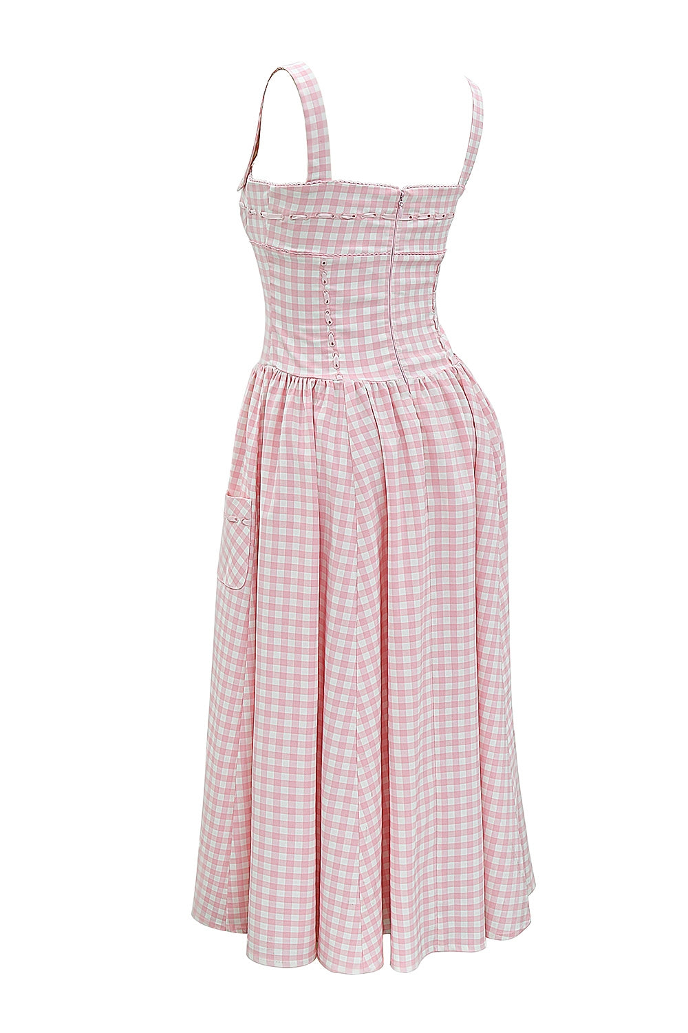 strawberry shortcake gingham midi sundress