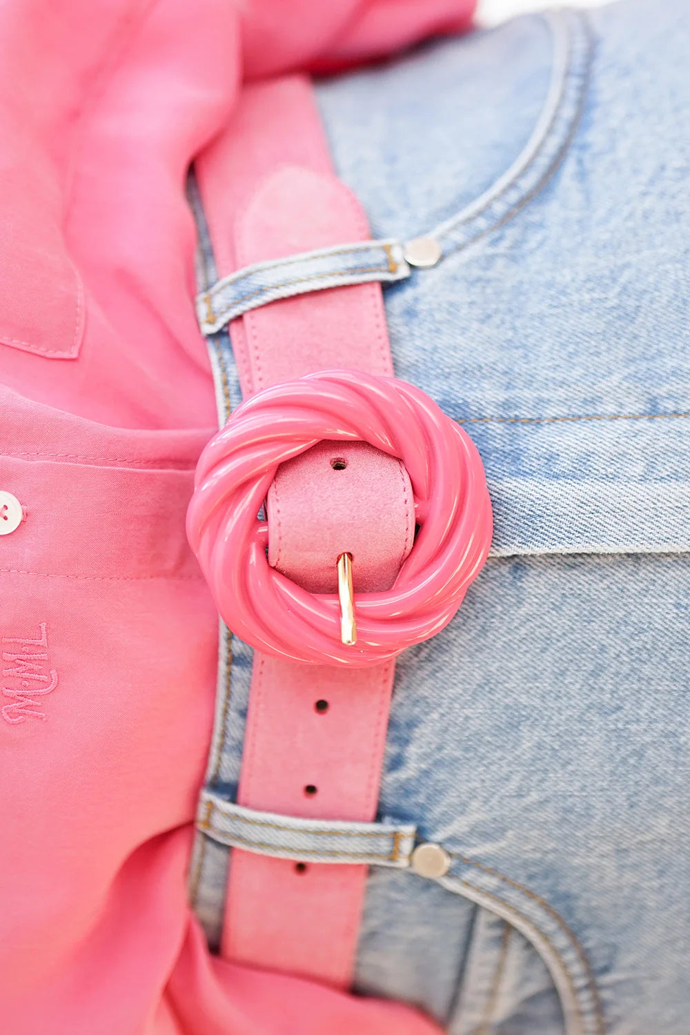 CEINTURE TORSADE SUEDE PINK