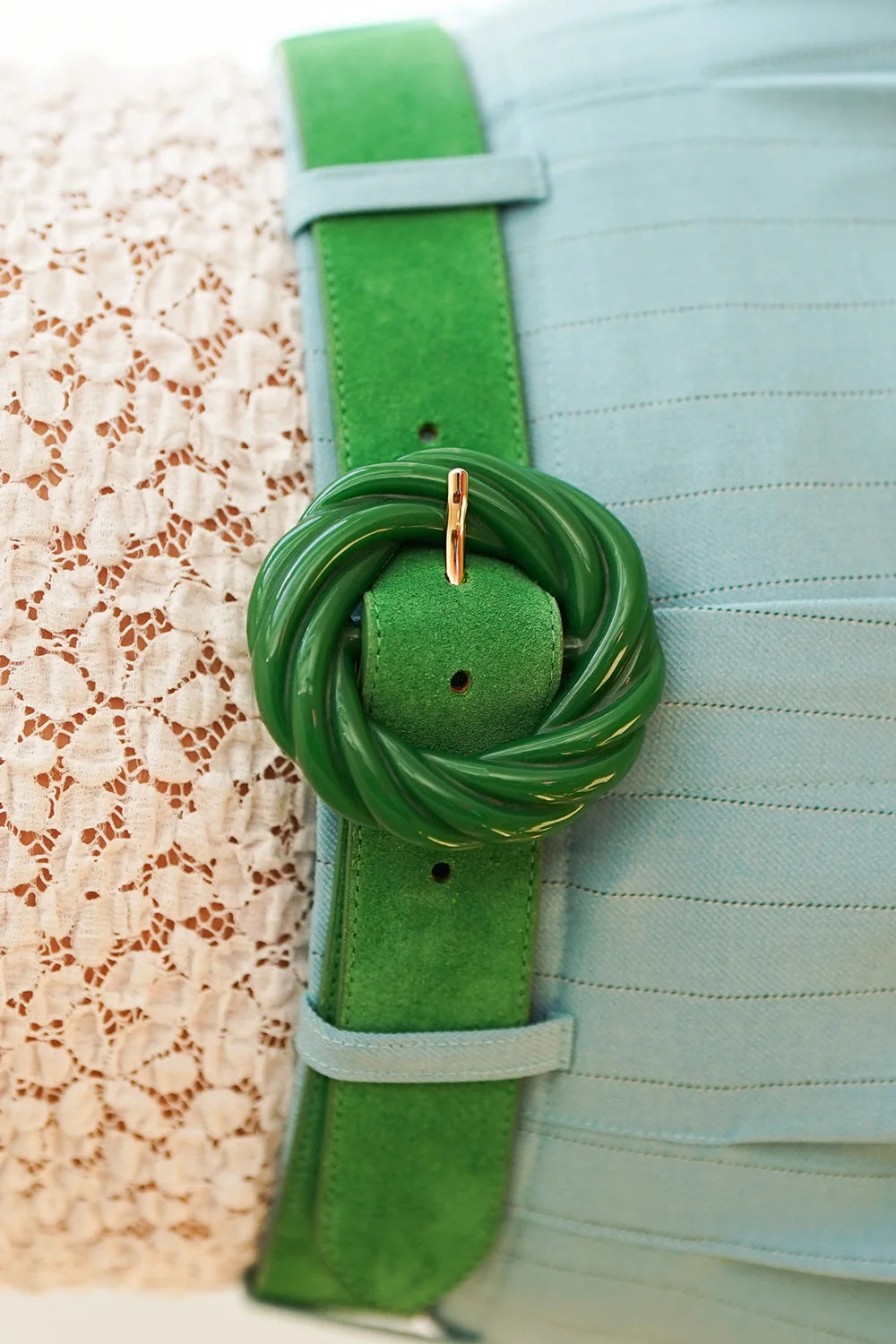 CEINTURE TORSADE SUEDE GREEN