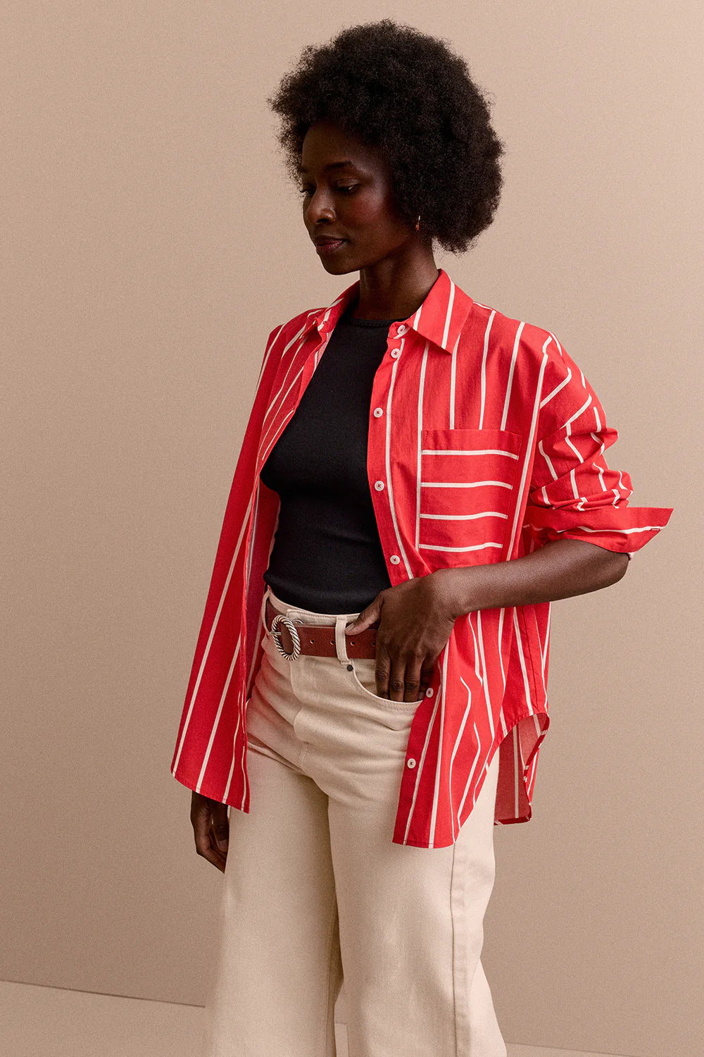 CHEMISE OMER RAYURES ROUGE