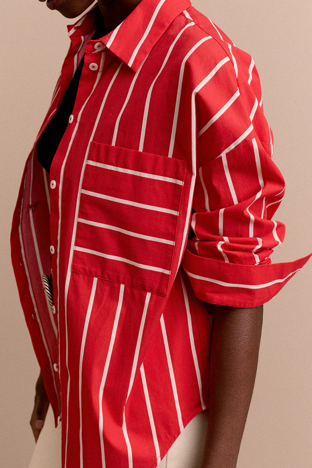 CHEMISE OMER RAYURES ROUGE
