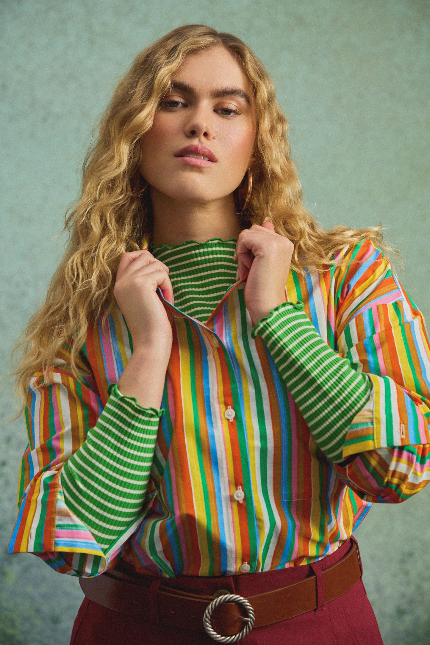 CHEMISE OMER FUZZY STRIPES