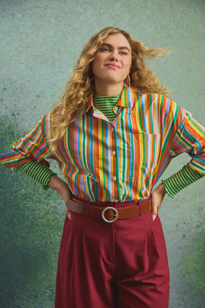 CHEMISE OMER FUZZY STRIPES