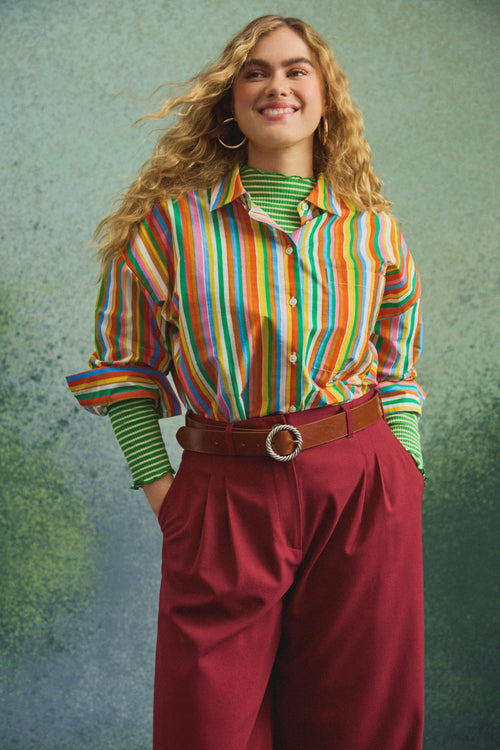 CHEMISE OMER FUZZY STRIPES