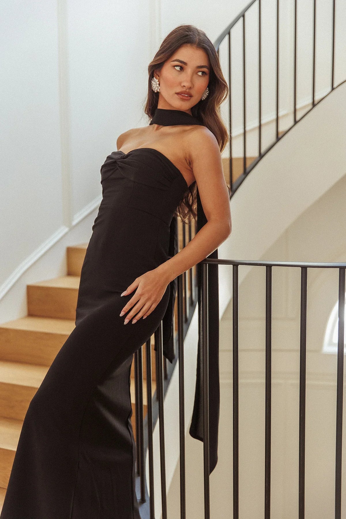 Of The Night Twist Bust Maxi Dress Black