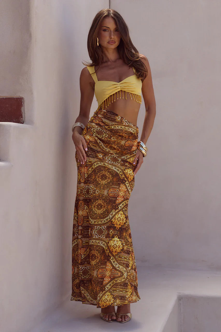 ALZONA CUTOUT MAXI DRESS - MAGNOLIA MANGO