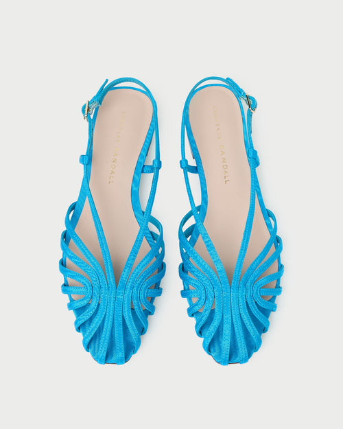 Devon Blue Moiré Slingback Sandal