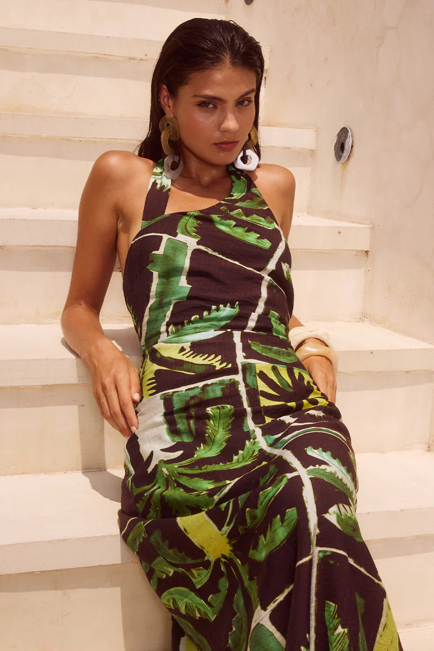 MIRANTO MIDI DRESS - ARLO GREEN