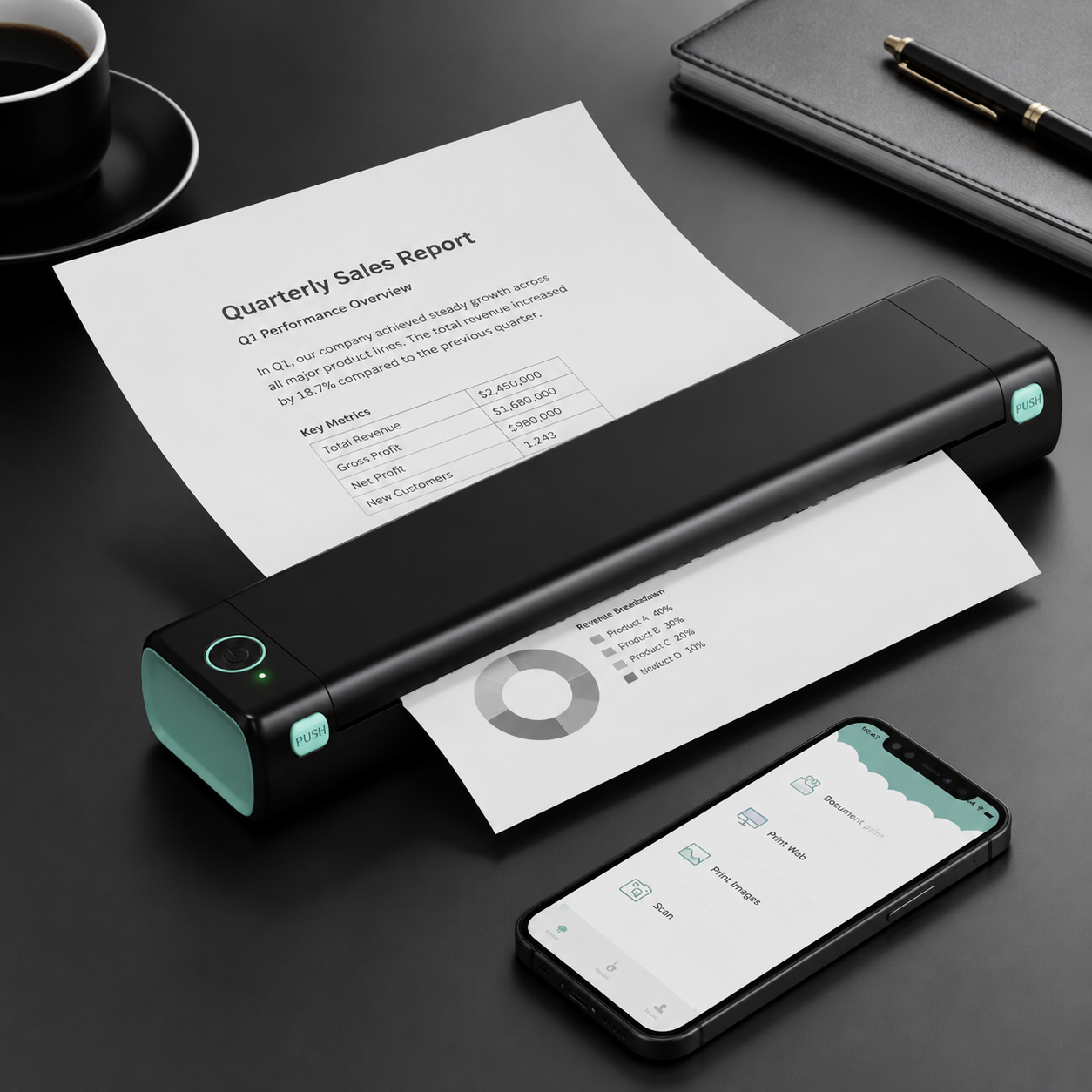 🔥Portable Printer Wireless, Compatible With Phone & Laptop