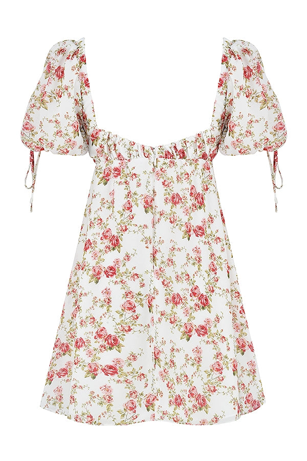 rose print mini dress - sale