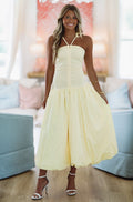 Burst of Yellow Midi Dress - Yellow