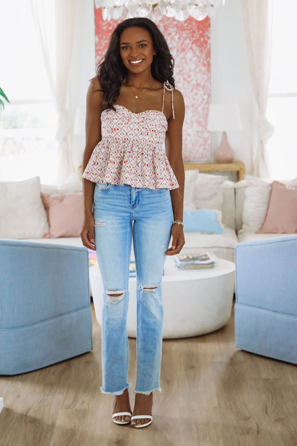 Sprinkle of Spring Babydoll Top - Red