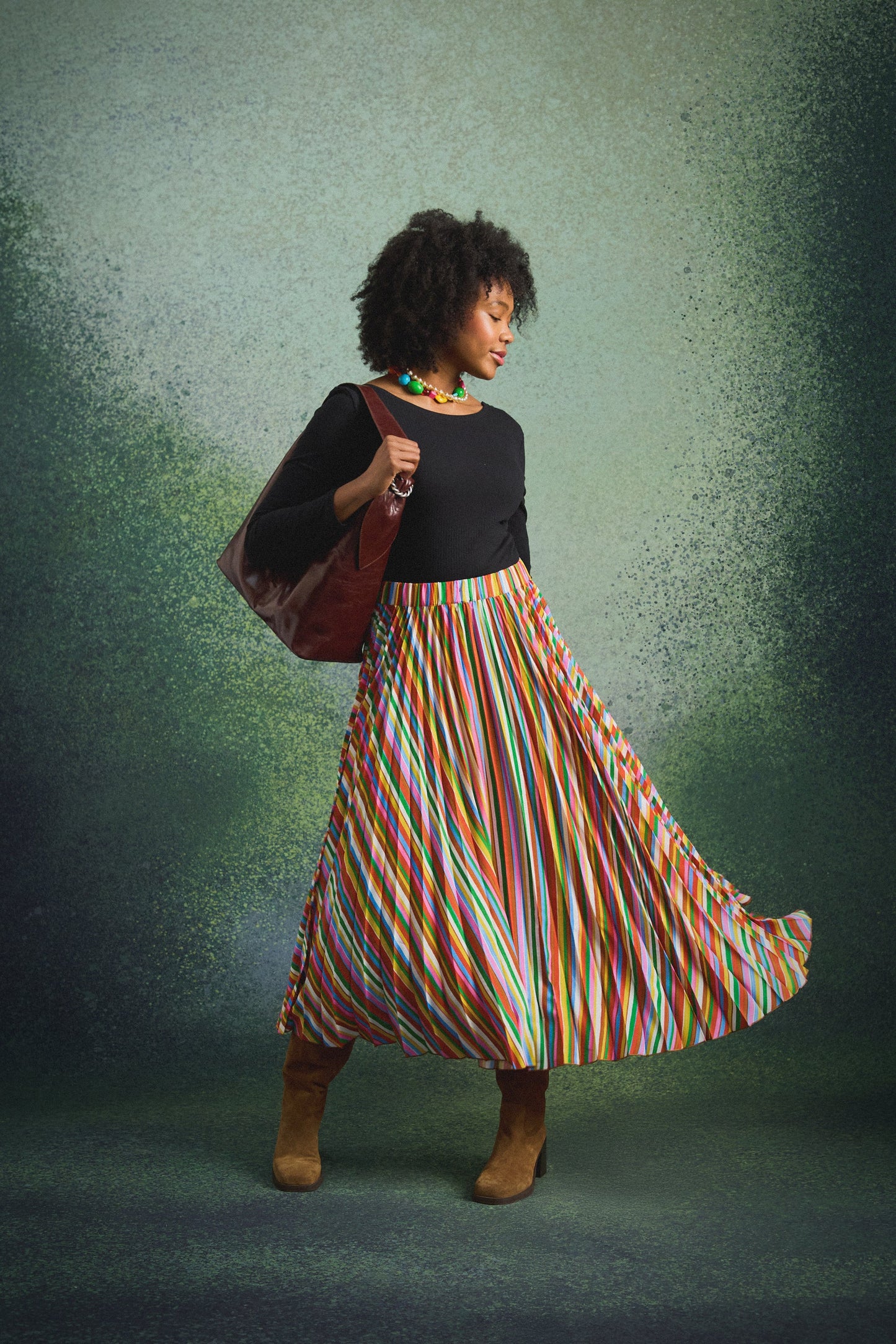 JUPE PAULA FUZZY STRIPES