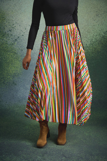 JUPE PAULA FUZZY STRIPES