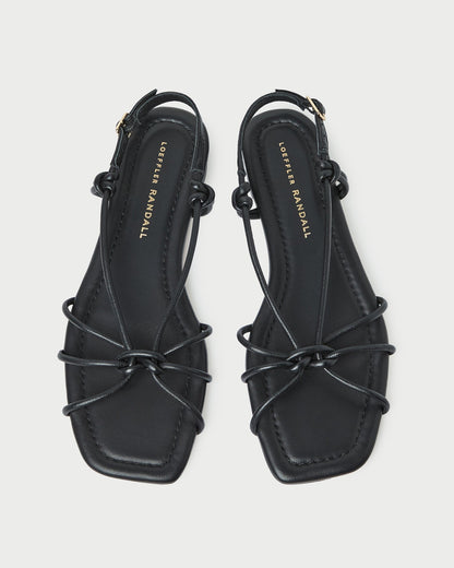 Karly Black Leather Strappy Sandal
