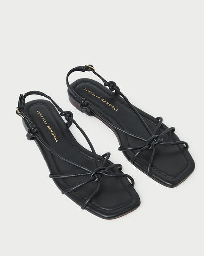 Karly Black Leather Strappy Sandal
