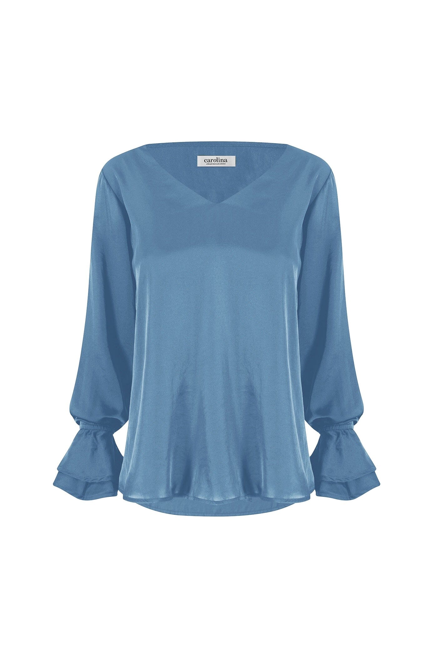 Lola Long Sleeve Top Blue Grey