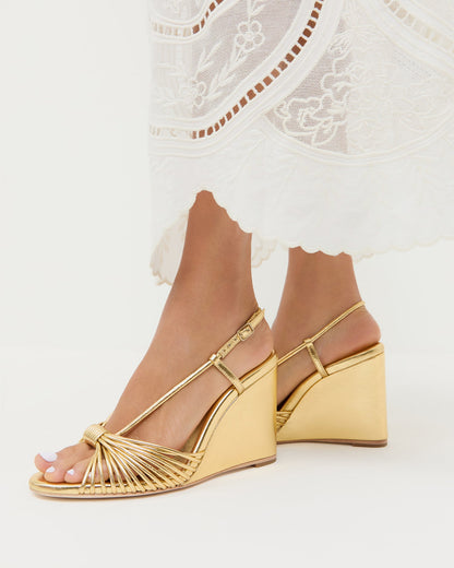 Marren Gold Leather Wedge