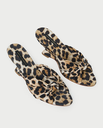 Marsy Leopard Silk Knot Wedge