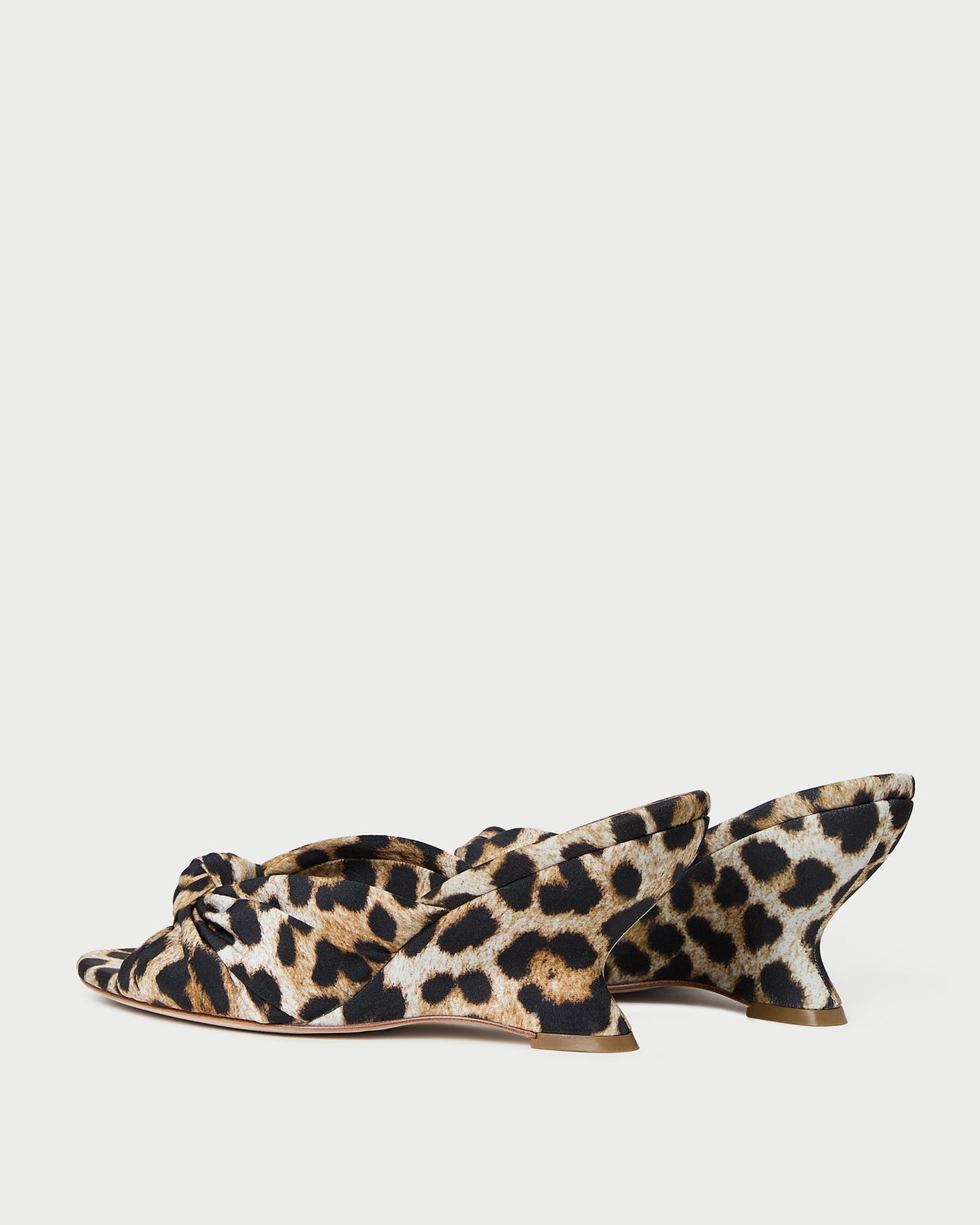 Marsy Leopard Silk Knot Wedge