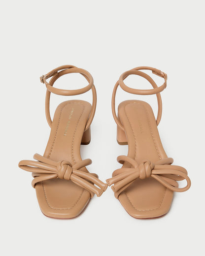 Mikel Dune Bow Mid-Heel Sandal