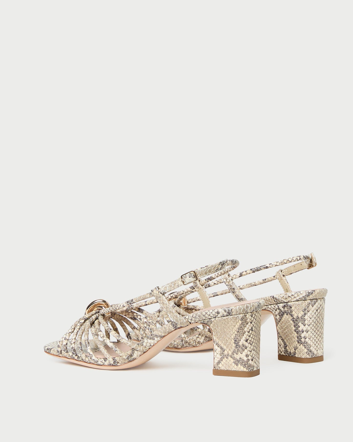 Minna Snake Leather Heeled Sandal